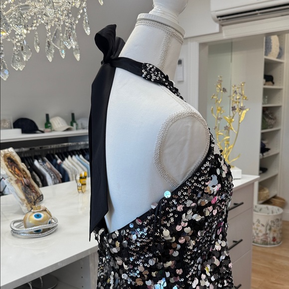 Dress the Population Black and Silver Sequin Mini Dress - Picture 4 of 7